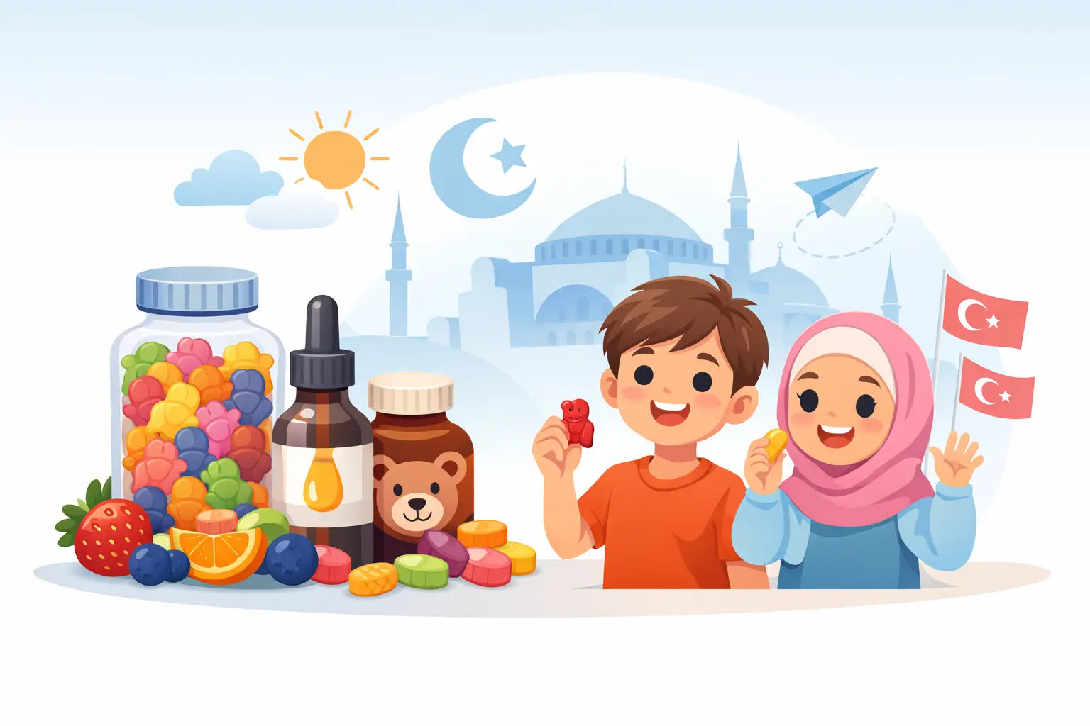 تجربة استخدام فيتامينات تركية للأطفال