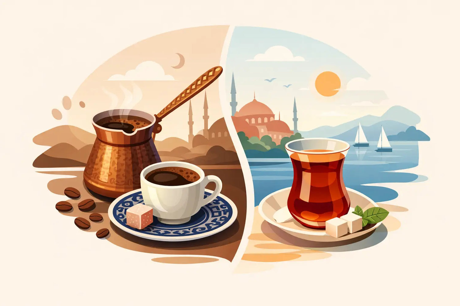 القهوة التركية والشاي التركي: أيهما يناسب مزاجك؟