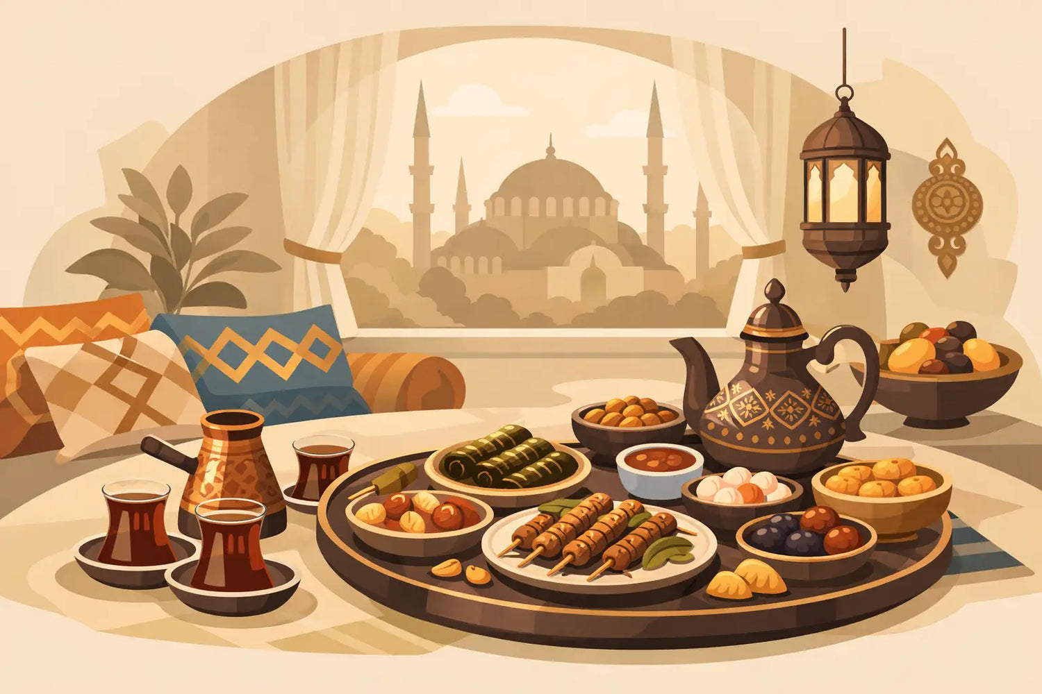 كيفية تنسيق ضيافة تركية منزلية بطابع أصيل