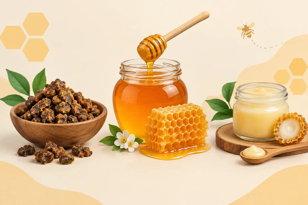 الفرق بين العكبر والعسل وغذاء الملكات وأفضل استخدام