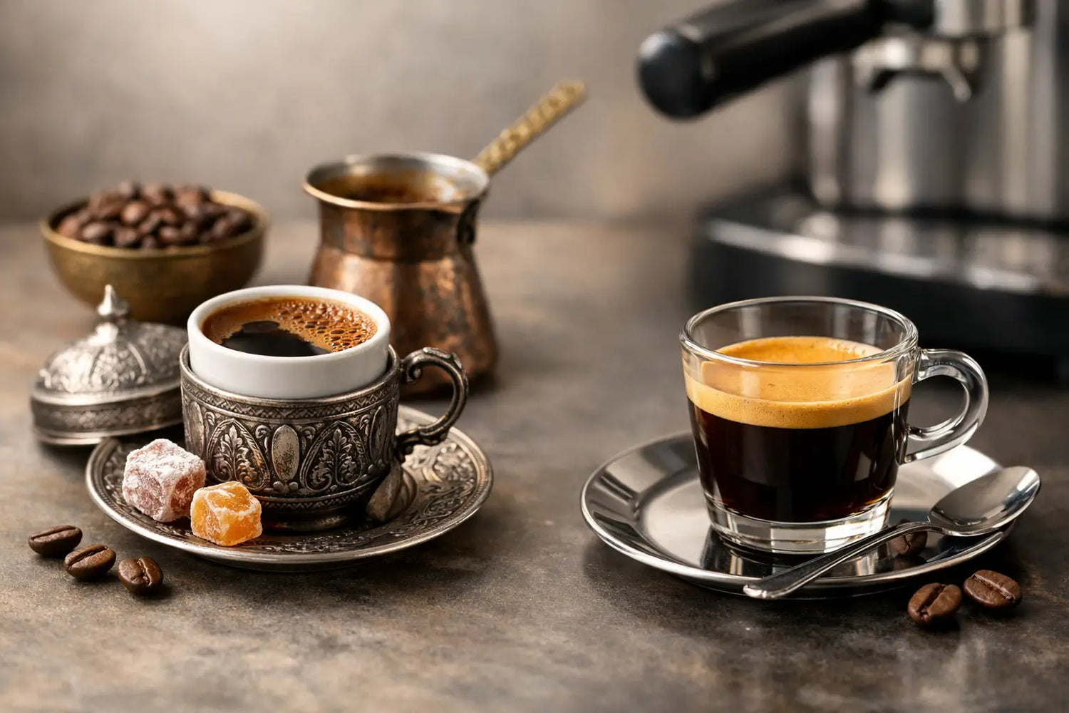 القهوة التركية أم الإسبريسو: أيهما يناسبك؟