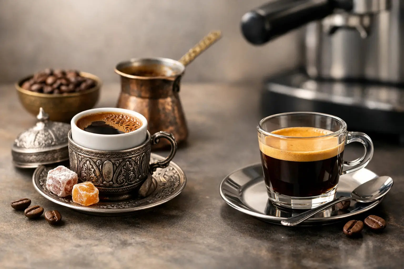 القهوة التركية أم الإسبريسو: أيهما يناسبك؟