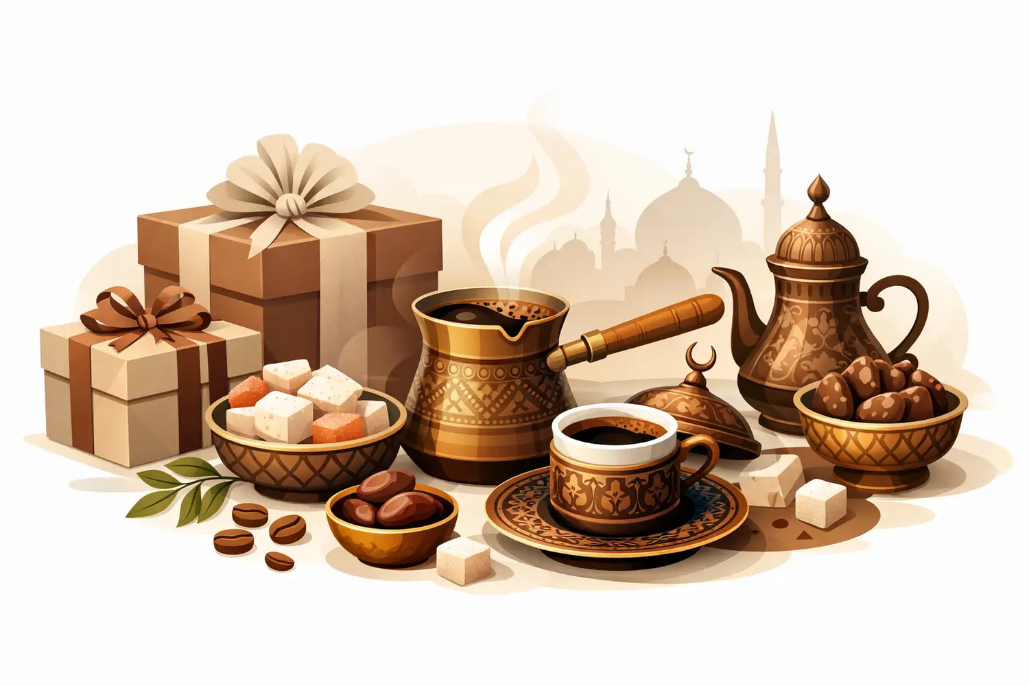 كيفية تنسيق هدية قهوة تركية بذوق أصيل