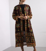Women's brown abaya embroidered with sequins