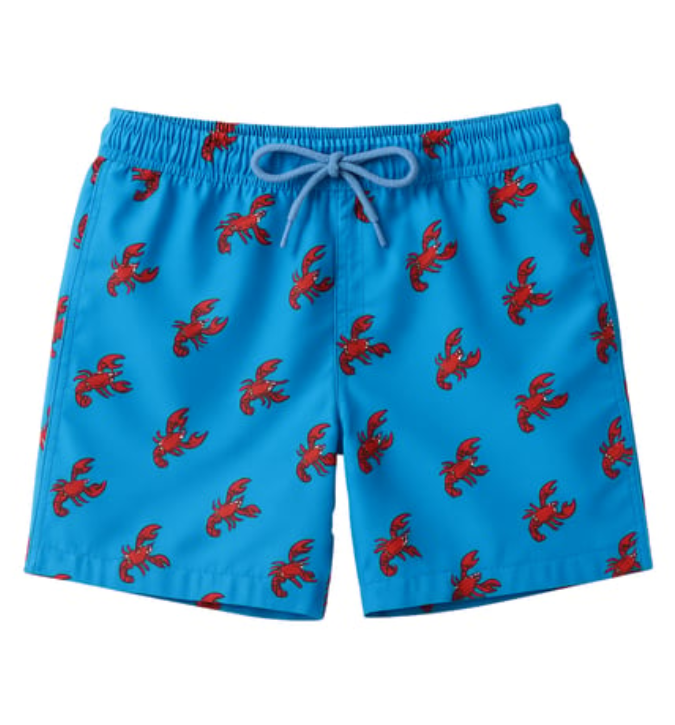 شورت سباحة رجالي بنقشة الكركند – أزرق