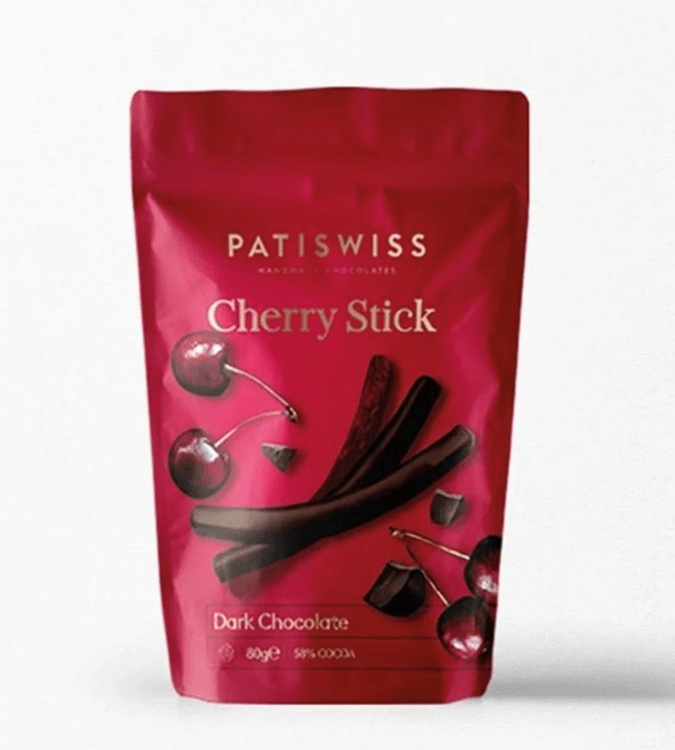 Cherry sticks dipped in dark chocolate from Patisserie - 80 grams