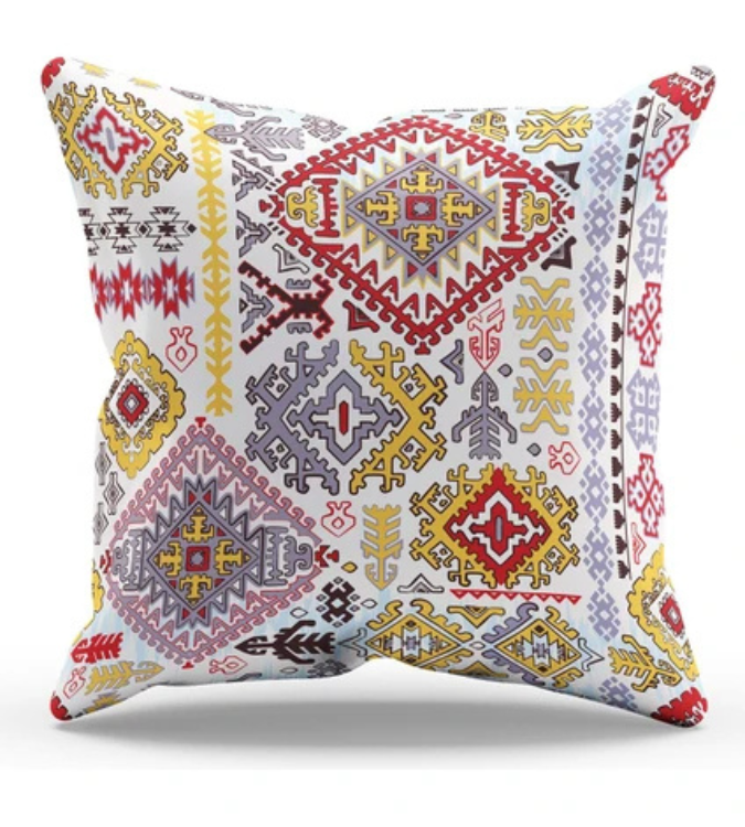 Double Print Suede Cushion Cover - Anatolia Design