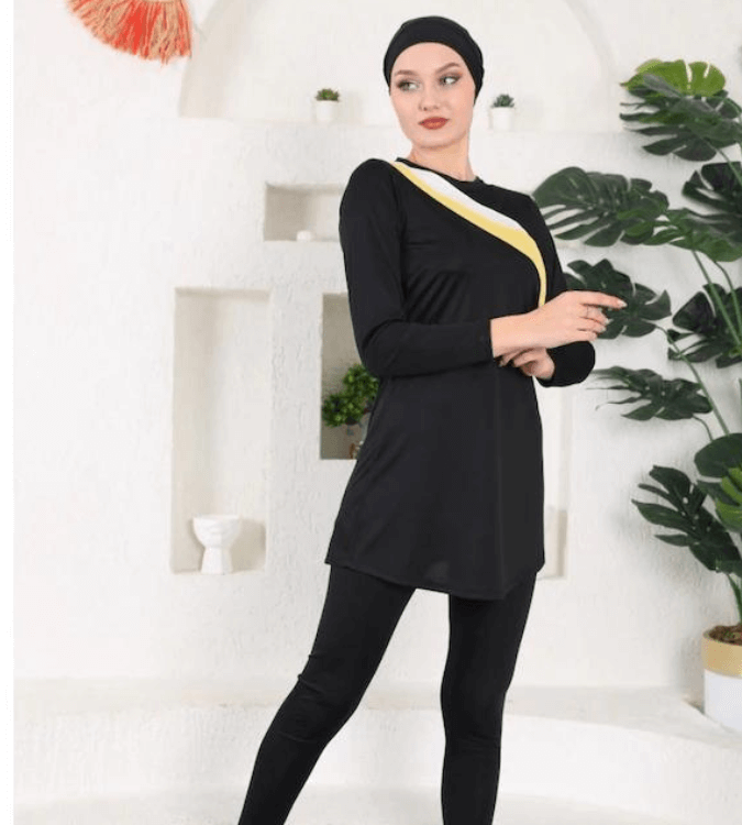 Burkini for veiled women in black