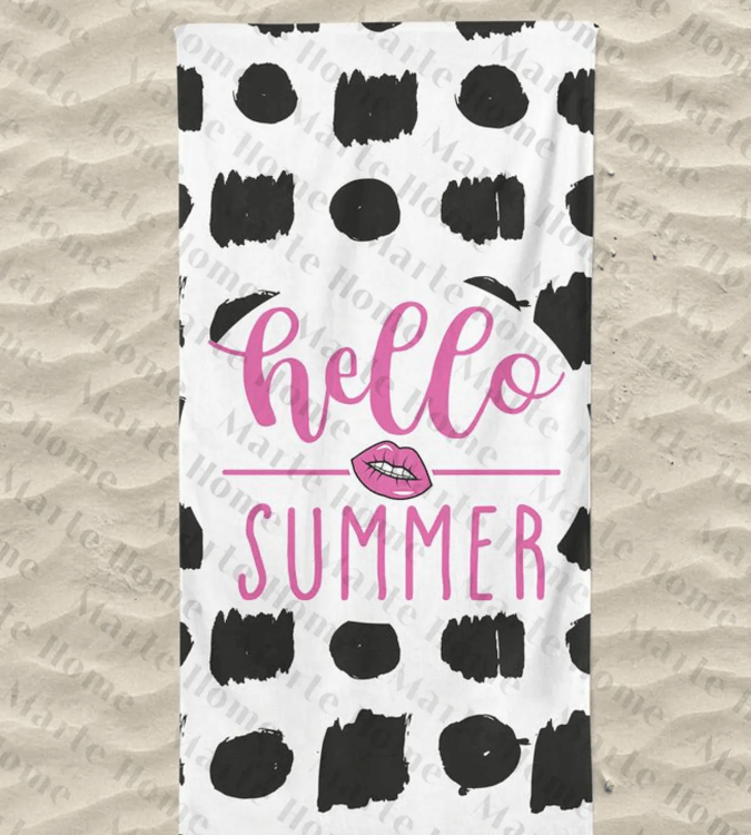 Marti Beach Towel with Hello Summer design