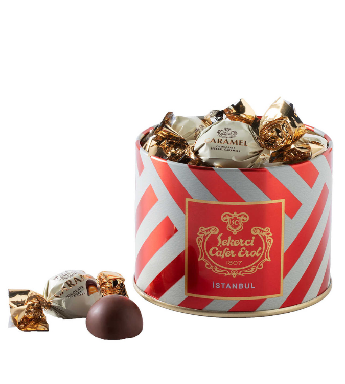 Caramel cocoa in tin can and crystal lid 200 grams - Şekercijaver Erol