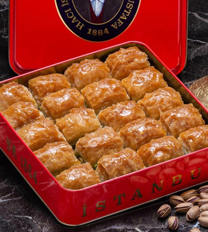 Classic Baklava with Pistachio - Small Box 1kg - Hafiz Mustafa