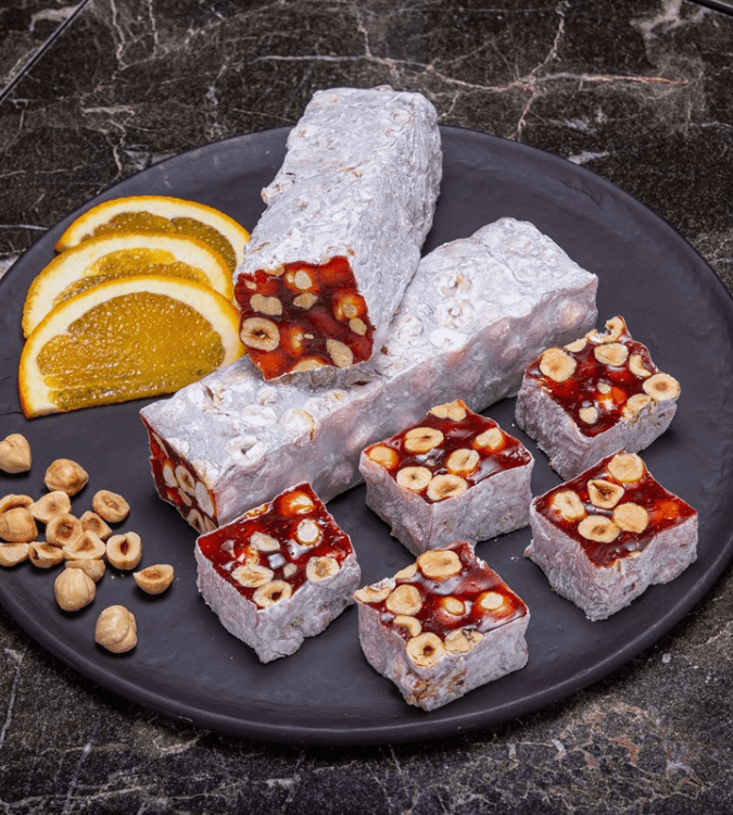 Hazıf Mustafa Croquant Turkish Delight with Hazelnut and Orange - 1 kg