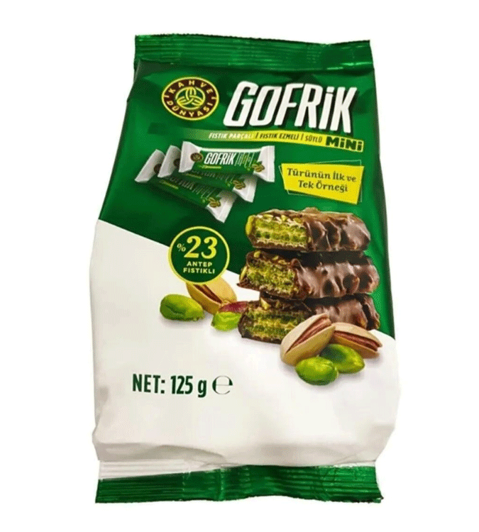 Dunyasi Coffee Geufrek Mini Biscuits with Milk Chocolate and Pistachio 10 Pieces 125 Grams