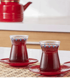 Turkish tea cup set from Karaca for 6 people - 132 ml