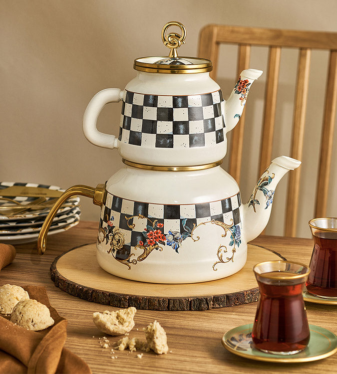 Emsan enamel teapot set.