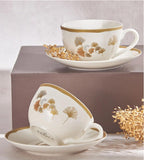 Karaja porcelain tea cup set for two