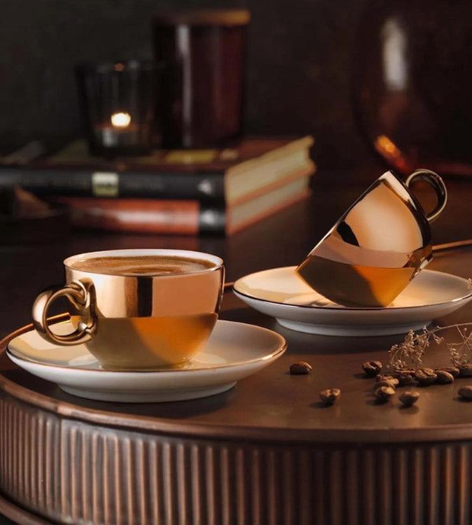 A set of Turkish coffee cups for two people