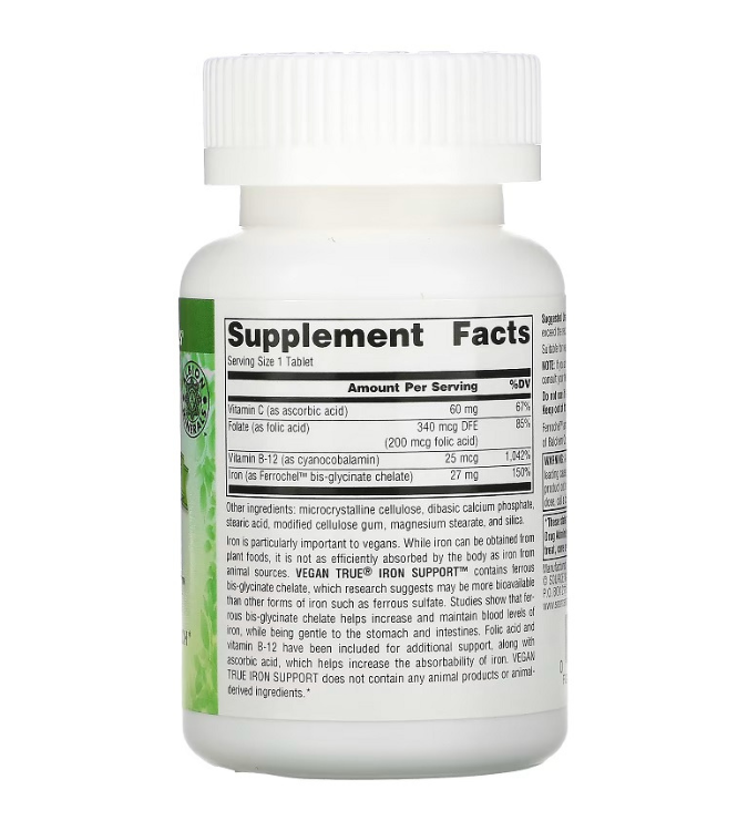 Source Naturals Natural Iron Supplement 180 Tablets
