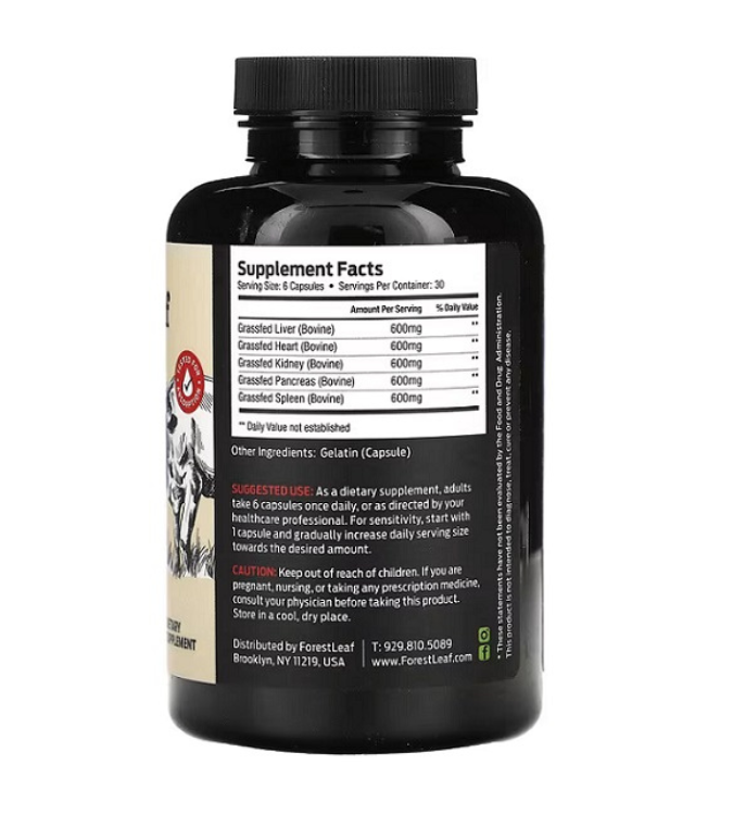 Natural Viscera Extract Supplement 180 Capsules