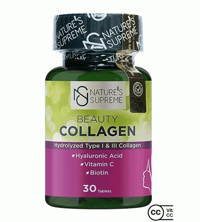 Nature's Supreme Beauty Collagen-Hyaluronic Acid-Biotin-Vitamin C 30 Tablets