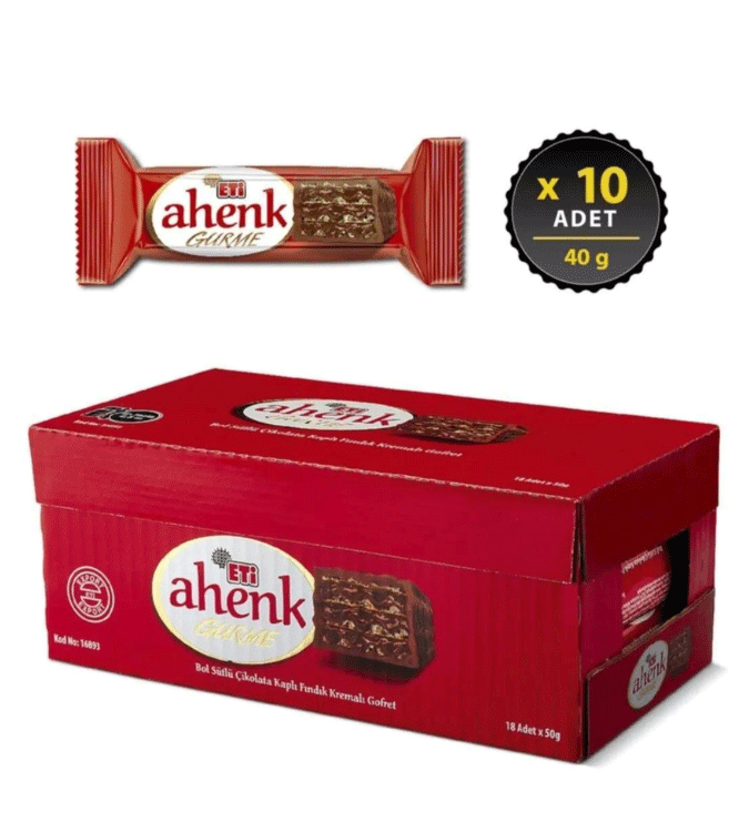 Eti Ahnak Wafer with Hazelnut Cream 50 grams * 10 pieces