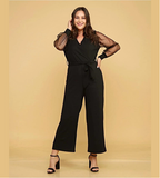 Black jumpsuit with chiffon sleeves from Sherine Beauty