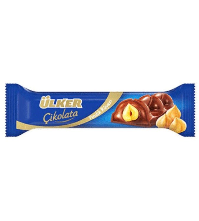 Ulker chocolate with hazelnut filling 40.5 grams (24 pieces)