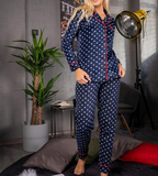 Women's pajamas made of fine wool in navy blue