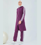 Sports suit for veiled women with a front zipper from Burco Hijab