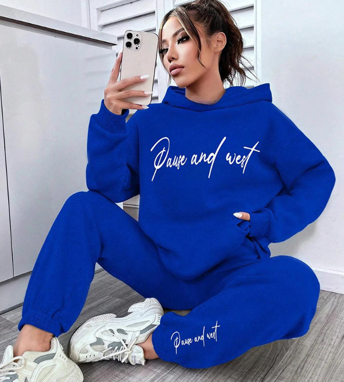 Women's oversized sports pajamas in blue