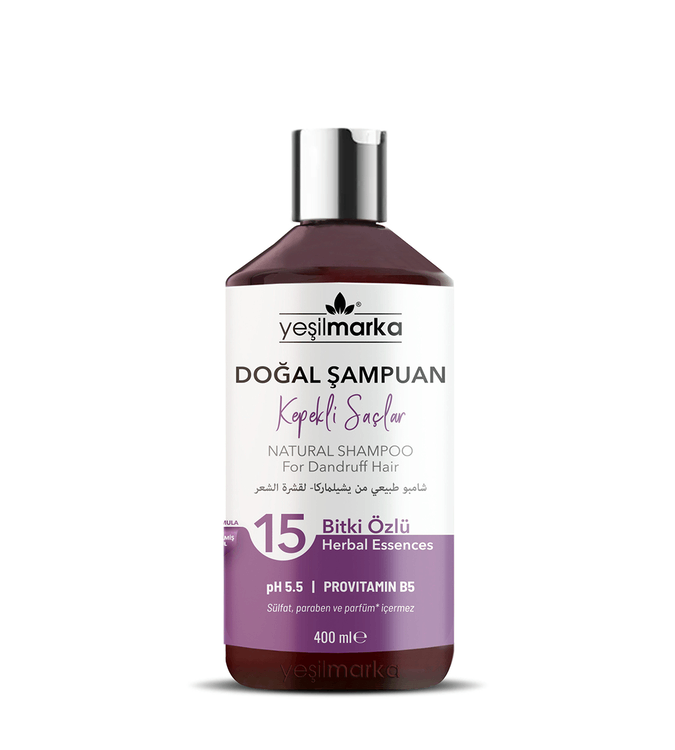 Natural anti-dandruff shampoo from Yeshil brand - 400 ml