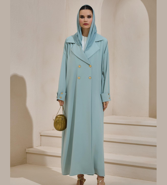 Crepe trench abaya