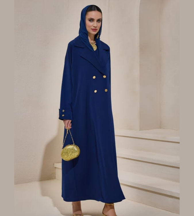 Crepe trench abaya