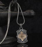 925 silver necklace for men with compass design