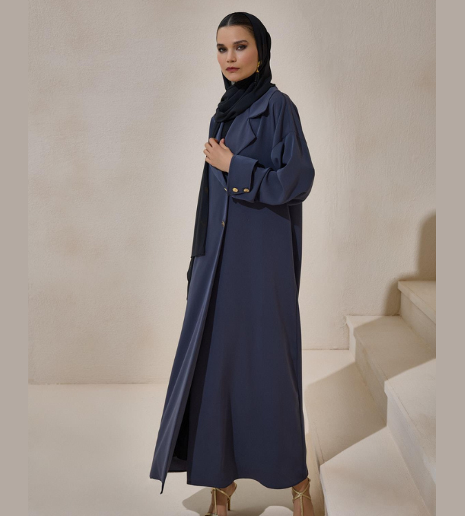 Crepe trench abaya