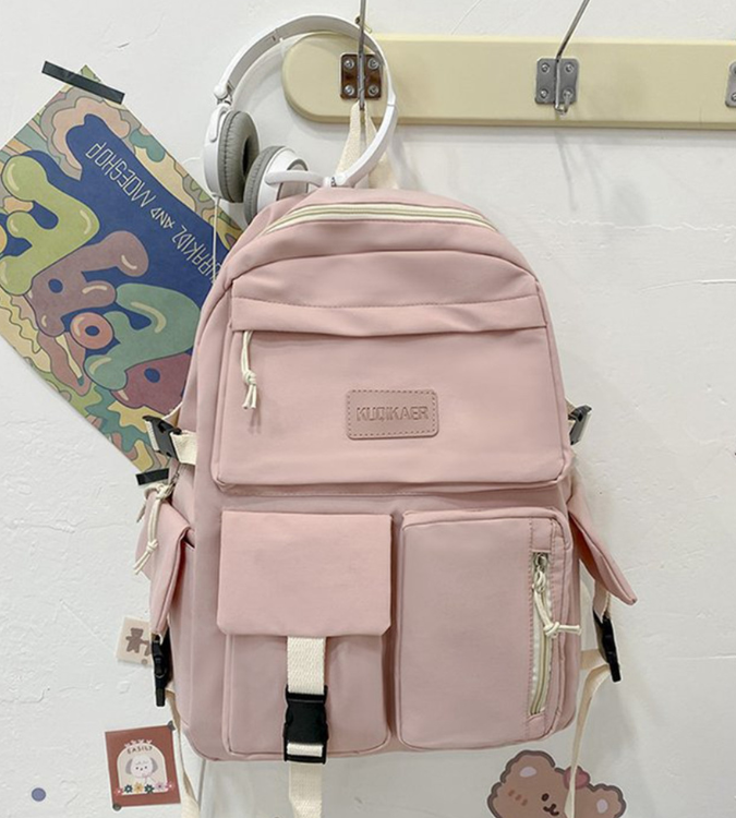 Girls' backpack with zipper and pockets design