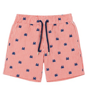 شورت سباحة رجالي بطبعة سلطعون – قماش سريع الجفاف بلون مرجاني