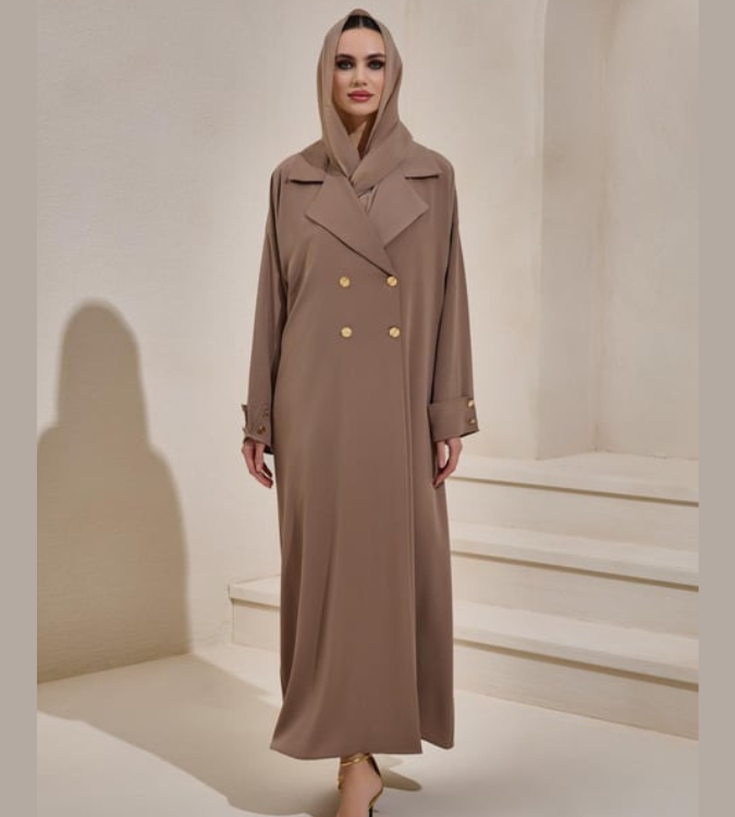 Crepe trench abaya