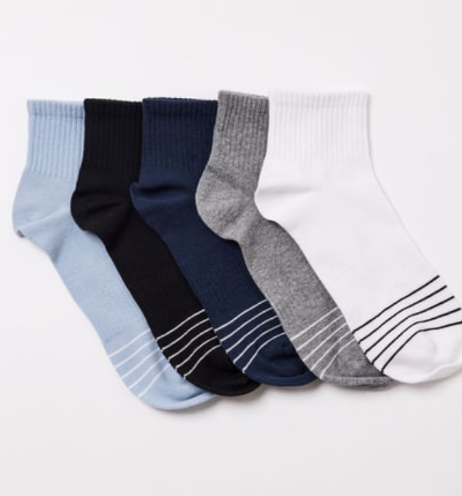 طقم جوارب رجالية مخططة (5 أزواج) – تصميم مريح وأنيق