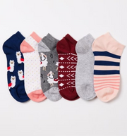 طقم جوارب نسائية بطبعة لاما (6 أزواج) – تصاميم لطيفة ولمسة مريحة