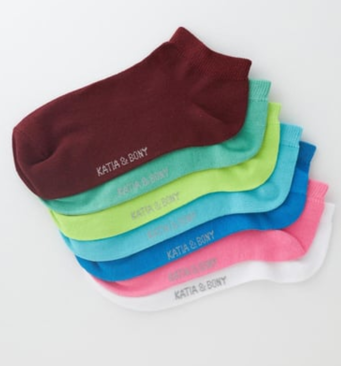 طقم جوارب نسائية قصيرة (7 أزواج) – ألوان زاهية وخامة مريحة