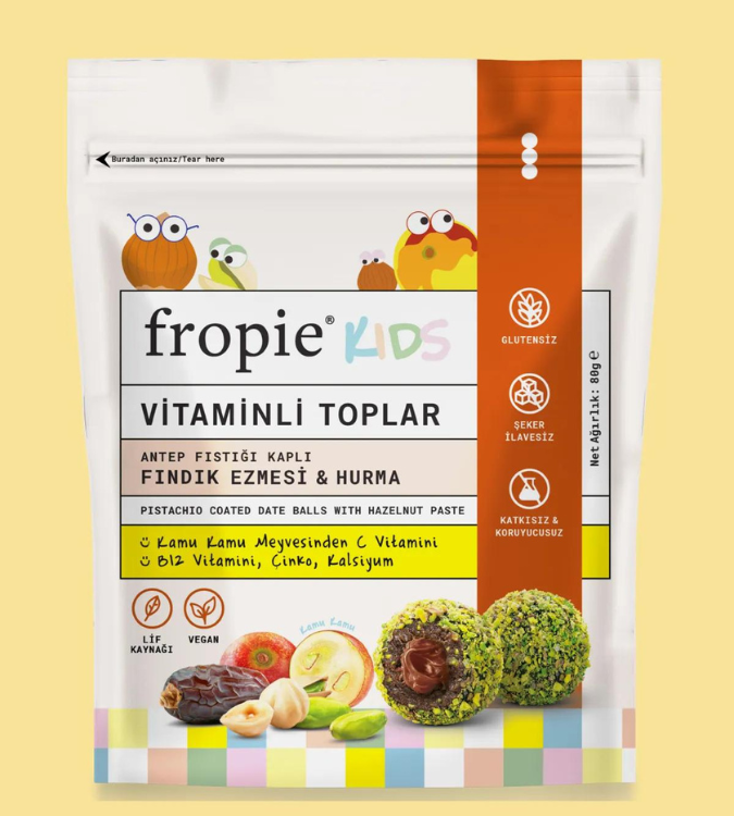 Froppy Kids Fruit Balls Topped with Pistachio and Hazelnut Paste Multivitamin 80g