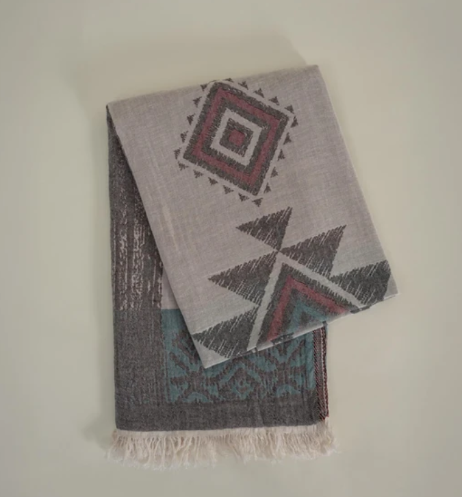 منشفة جاكار عضوية من القطن – أنثراسايت 90×180 سم