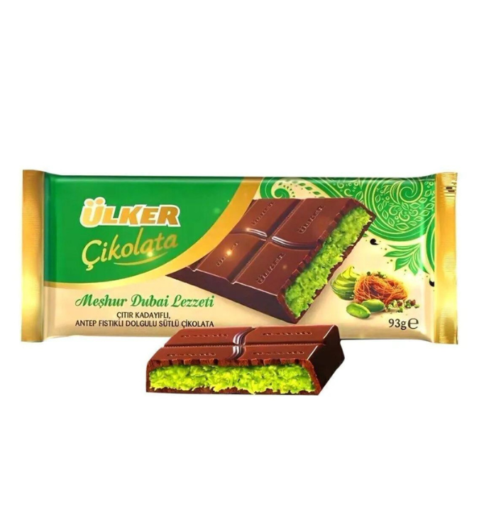 Ulker's famous Dubai chocolate, 93g, 3 pieces
