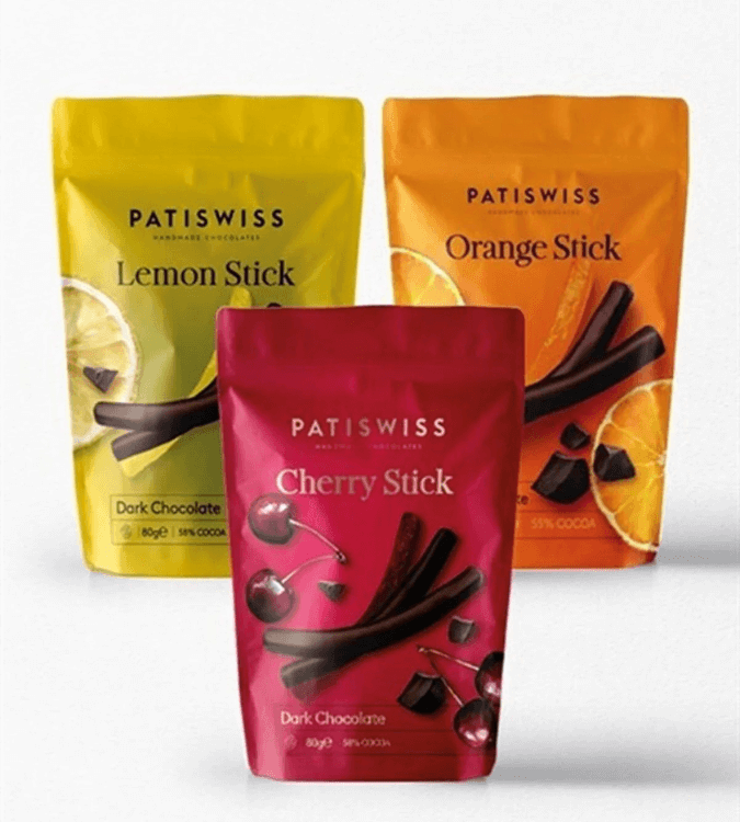 Patisserie Cherry Lemon Orange Fingers Set Dipped in Dark Chocolate - 80g×3