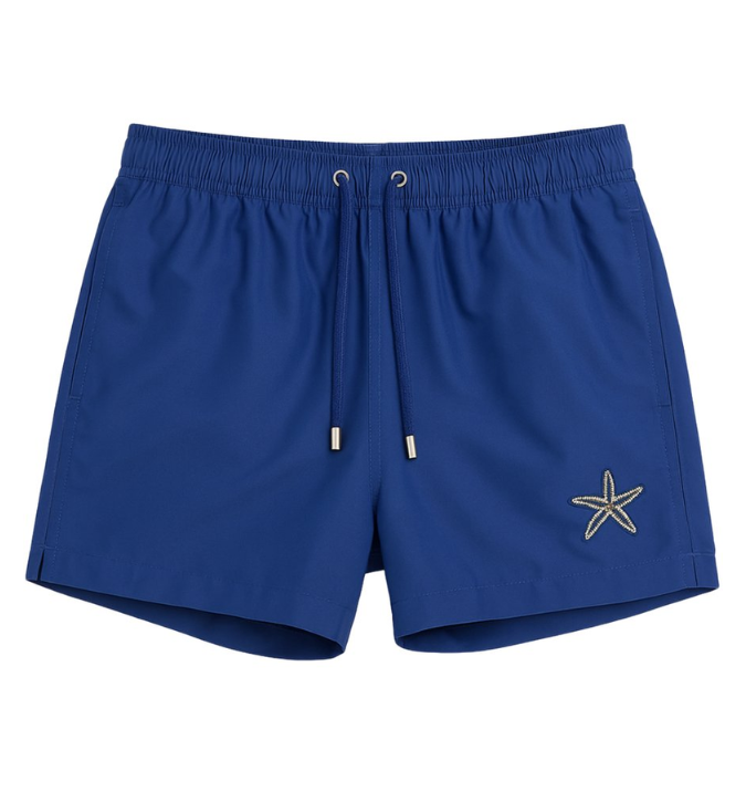 شورت سباحة رجالي كحلي بتطريز نجمة بحر
