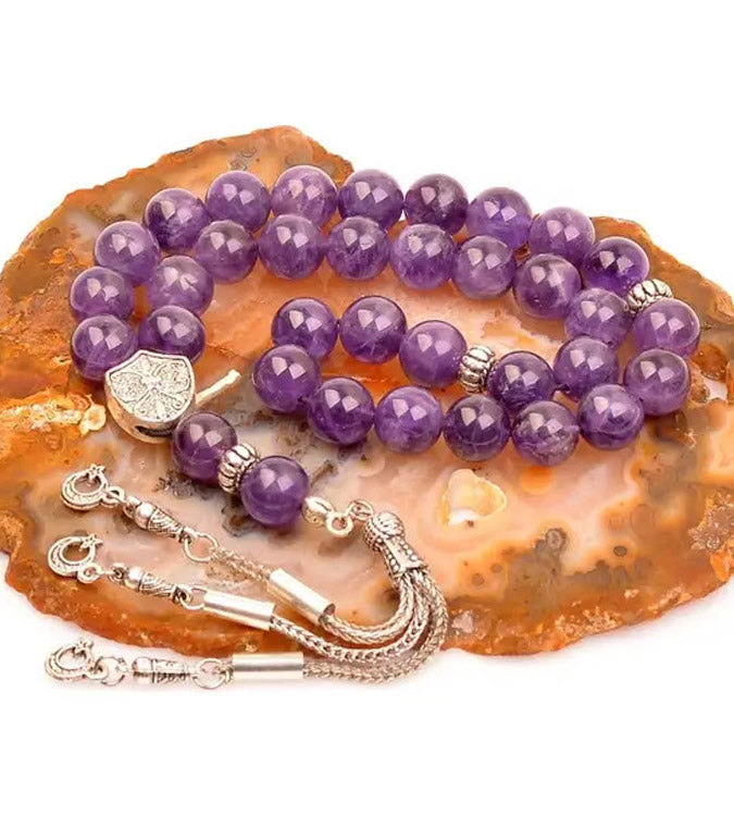 Rosary made of amethyst stone 10 mm