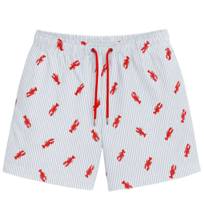 شورت سباحة رجالي باستايل Frill Wave بطبعة سرطان البحر