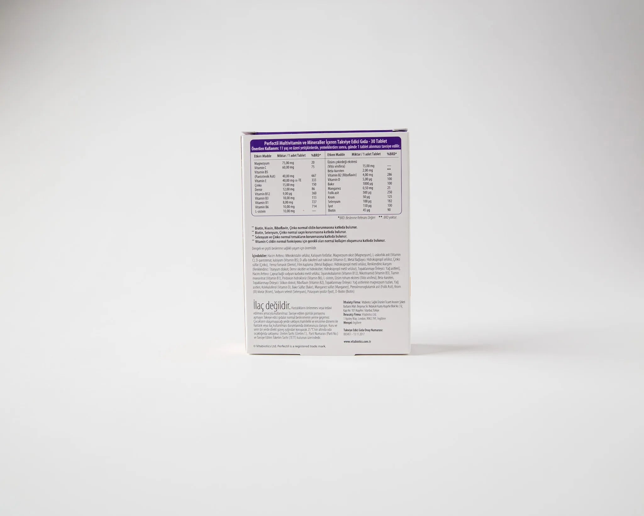 Original British Perfectil tablets - for healthy hair, skin and nails