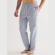 Men's long striped cotton pants with pockets